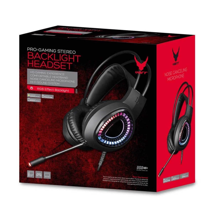 Gaming LED RGB ακουστικά VARR με μικρόφωνο 7.1