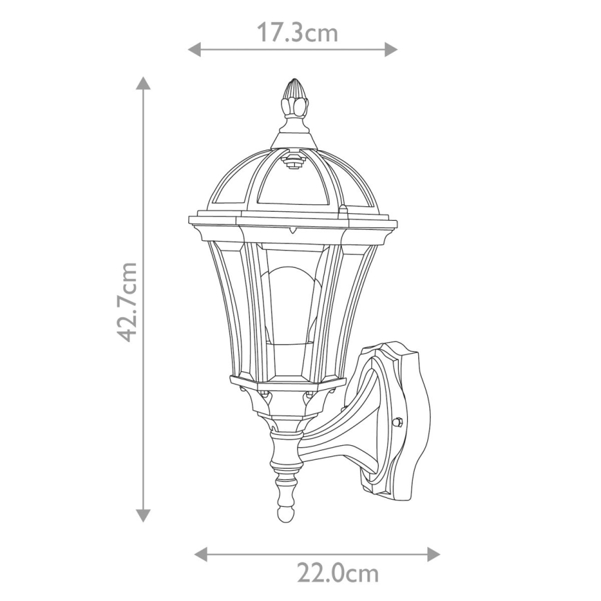 Garden Zone - Επιτοίχιο φωτιστικό εξωτερικού χώρου LEDBURY 1xE27/100W/230V IP44
