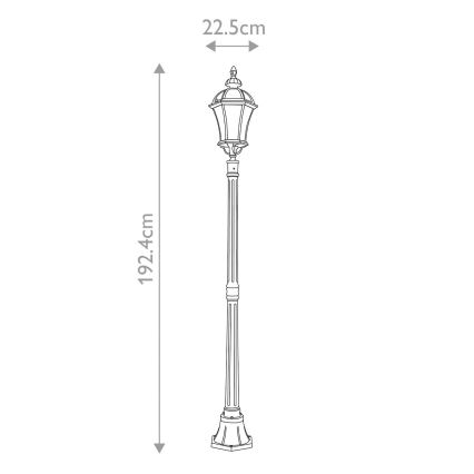 Garden Zone - Λάμπα εξωτερικού χώρου LEDBURY 1xE27/100W/230V IP44 μαύρο