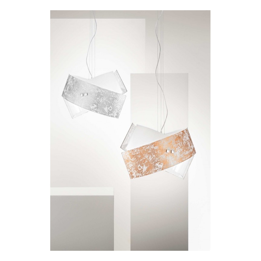 Gea Luce CAMILLA S G arg - Πολύφωτο με συρματόσχοινο CAMILLA 2xE27/70W/230V ασήμι