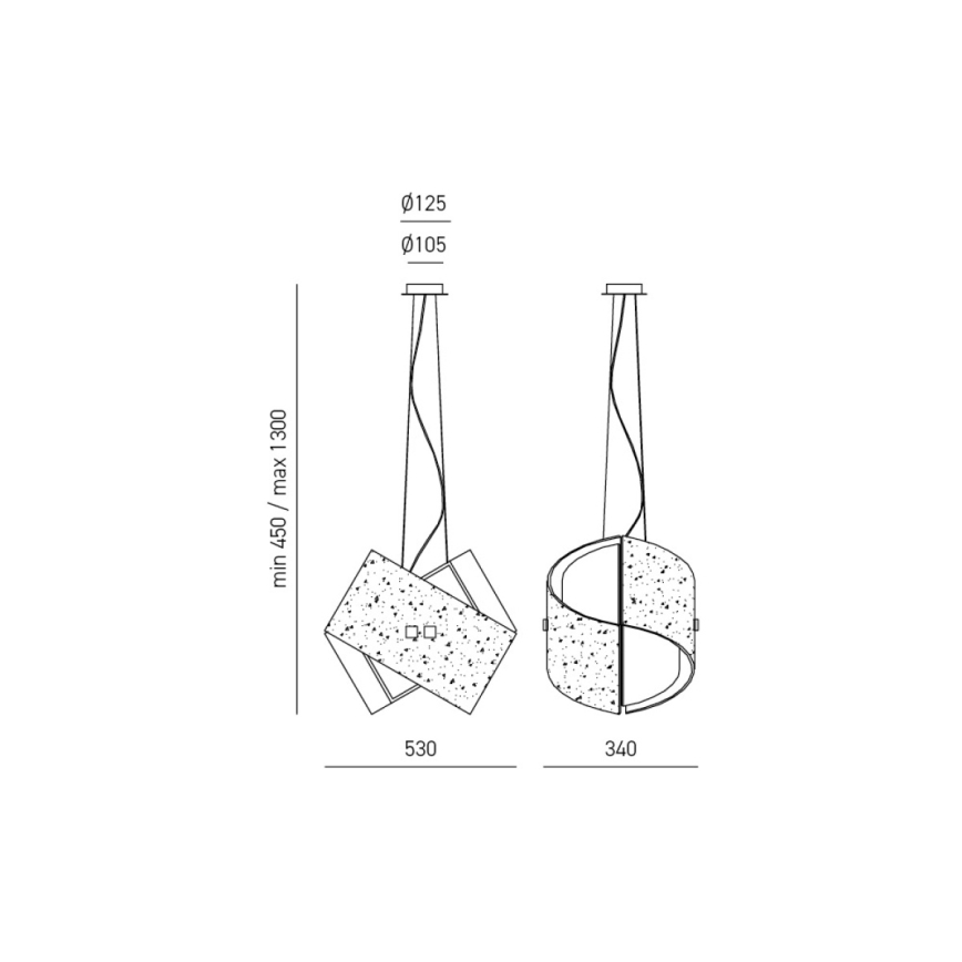 Gea Luce CAMILLA S G arg - Πολύφωτο με συρματόσχοινο CAMILLA 2xE27/70W/230V ασήμι