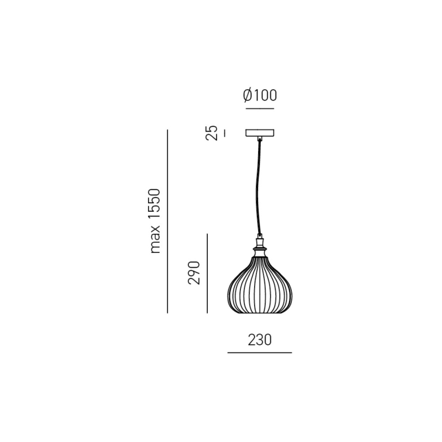 Gea Luce CLEOFE S/11 A - Πολύφωτο με συρματόσχοινο CLEOFE 1xE27/60W/230V διάμετρος 23 cm
