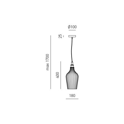 Gea Luce CLEOFE S/12 A - Κρεμαστό φωτιστικό οροφής CLEOFE 1xE27/60W/230V διάμετρος 18 cm
