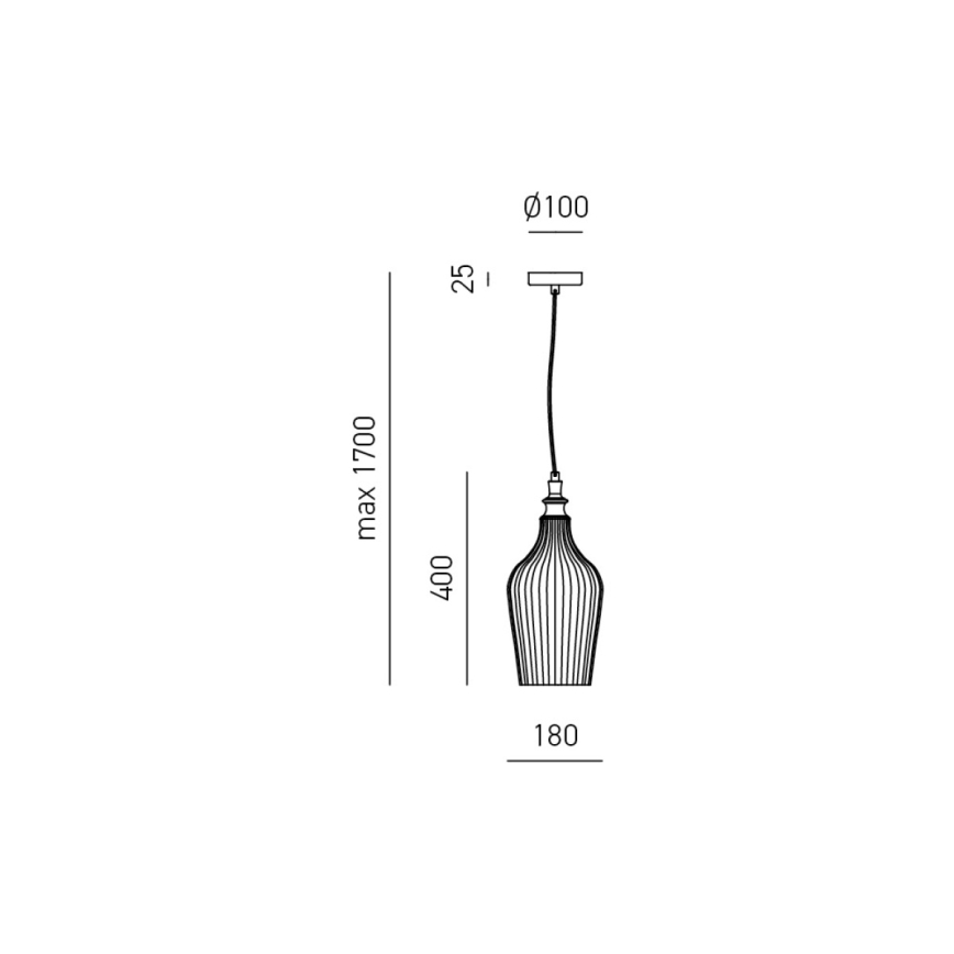 Gea Luce CLEOFE S/12 A - Κρεμαστό φωτιστικό οροφής CLEOFE 1xE27/60W/230V διάμετρος 18 cm