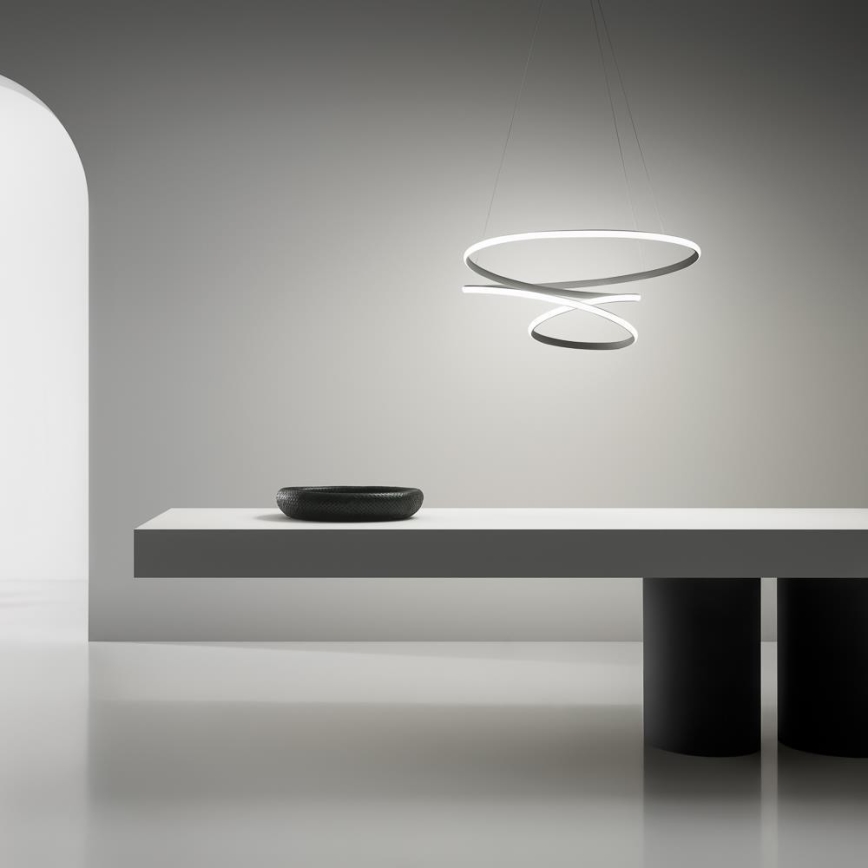 Gea Luce DIVA S P TITANIO - Led Dimmable κρεμαστό φωτιστικό οροφής DIVA LED/43W/230V ανθρακί