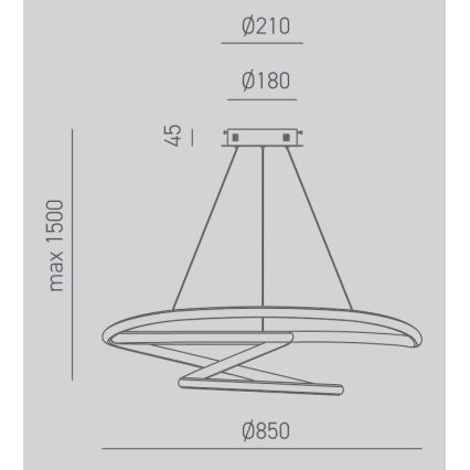 Gea Luce DIVA S/S TITANIO -  Led Dimmable κρεμαστό φωτιστικό οροφής DIVA LED/80W/230V γκρι