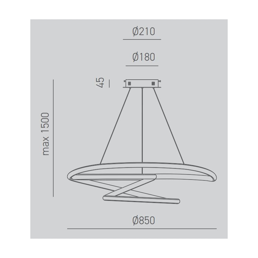 Gea Luce DIVA S/S TITANIO -  Led Dimmable κρεμαστό φωτιστικό οροφής DIVA LED/80W/230V γκρι