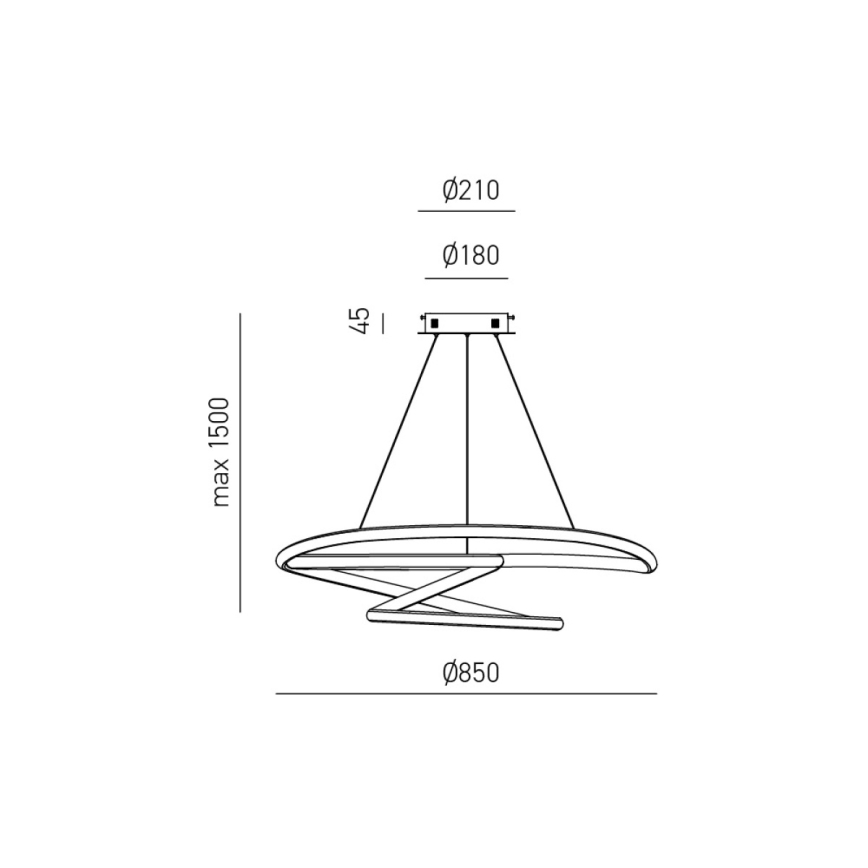 Gea Luce DIVA S/S TITANIO -  Led Dimmable κρεμαστό φωτιστικό οροφής DIVA LED/80W/230V γκρι