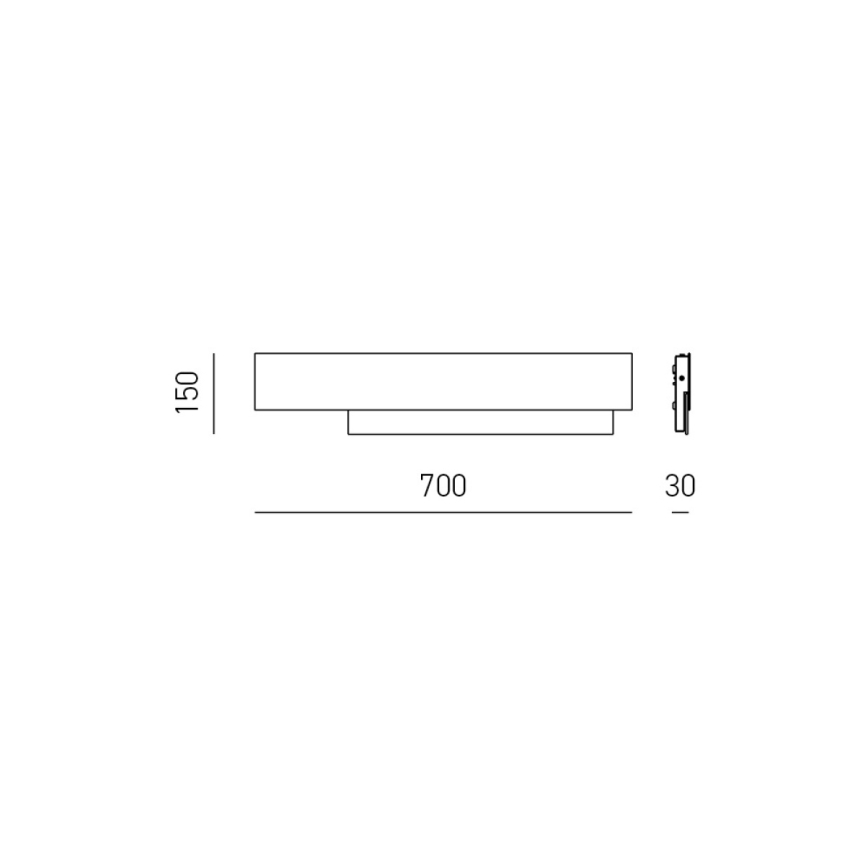 Gea Luce DOHA A G N - Φωτιστικό τοίχου LED DOHA LED/25W/230V 70 cm μαύρο