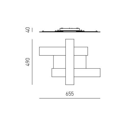 Gea Luce DOHA P P N - Φωτιστικό οροφής LED DOHA LED/30W/230V 65,5 cm μαύρο