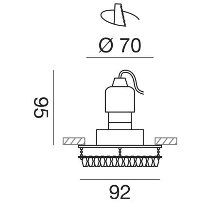 Gea Luce GFA100 - Χωνευτό φωτιστικό 1xGU10/6,5W/230V χρυσαφί