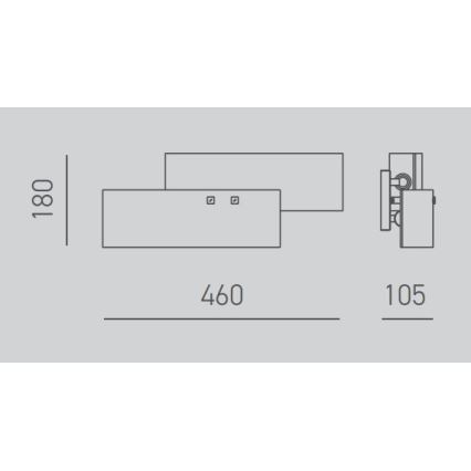 Gea Luce LARA A P arg - Φωτιστικό τοίχου LARA 2xE14/42W/230V ασήμι