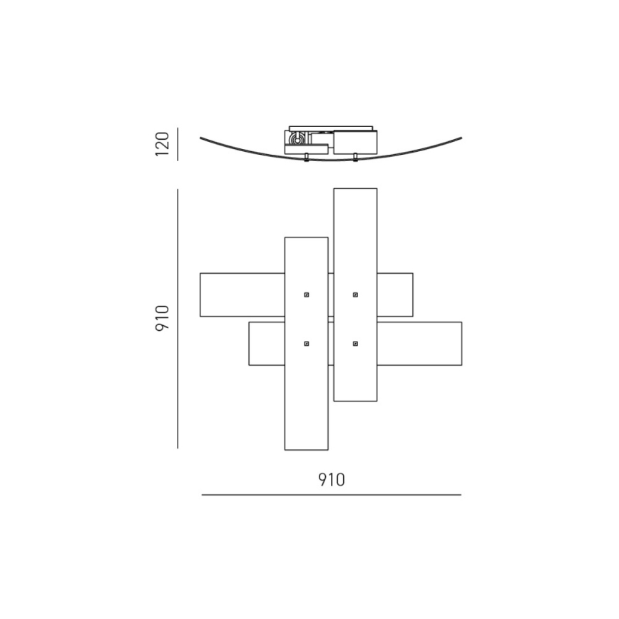Gea Luce LARA P G oro - Φωτιστικό οροφής LARA 4xE27/52W/230V 91 cm χρυσαφί