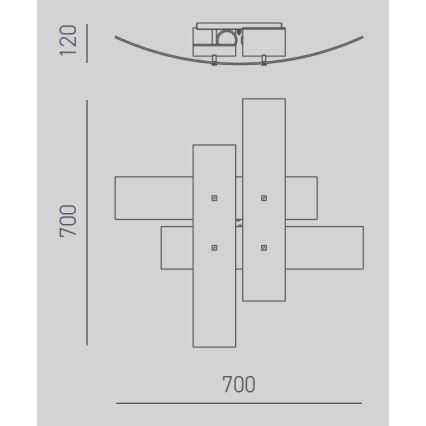 Gea Luce LARA P M oro - Φωτιστικό οροφής LARA 2xE27/70W/230V 70 cm χρυσαφί