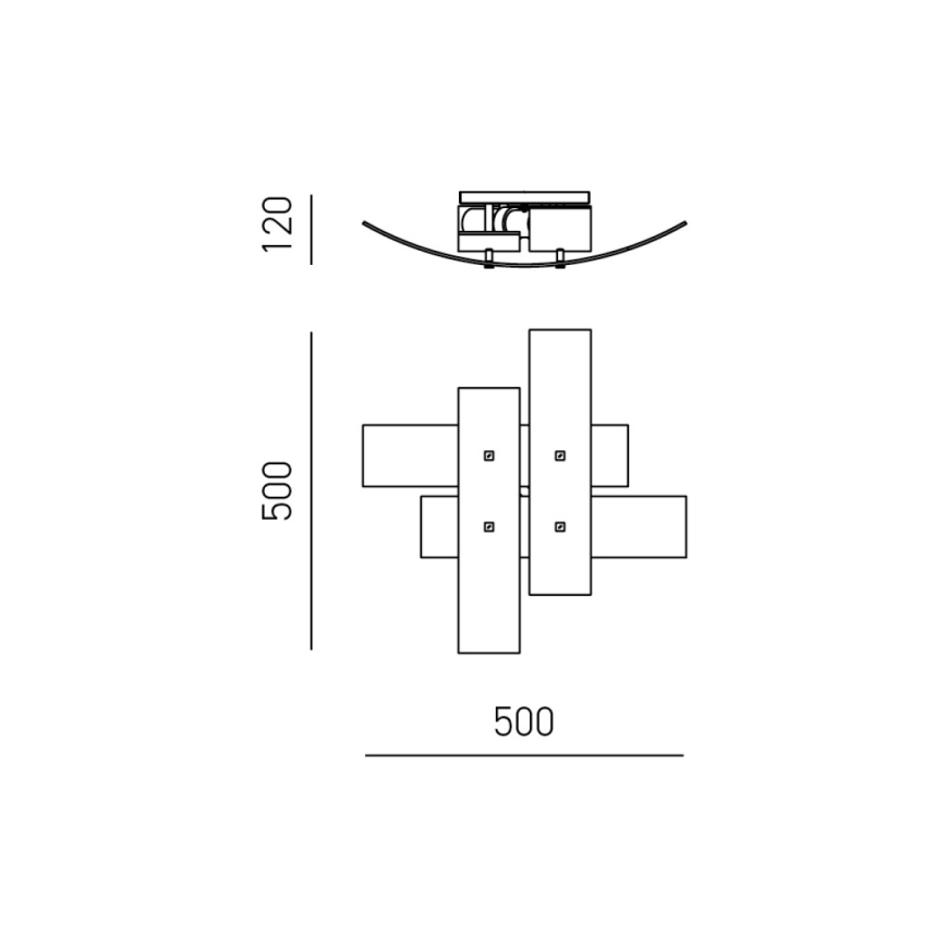 Gea Luce LARA P P oro - Φωτιστικό οροφής LARA 2xE27/52W/230V 50 cm χρυσαφί