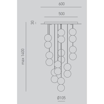 Gea Luce SFERA S10 G - Πολύφωτο με συρματόσχοινο SFERA 10xG9/28W/230V