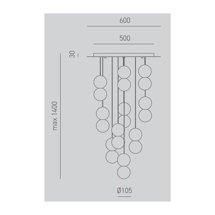 Gea Luce SFERA S10 G - Πολύφωτο με συρματόσχοινο SFERA 10xG9/28W/230V