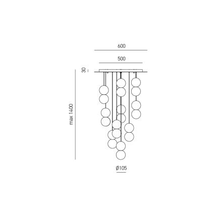 Gea Luce SFERA S10 G - Πολύφωτο με συρματόσχοινο SFERA 10xG9/28W/230V