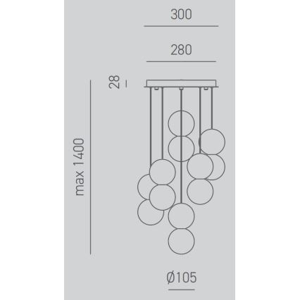 Gea Luce SFERA S6 G - Πολύφωτο με συρματόσχοινο SFERA 6xG9/28W/230V