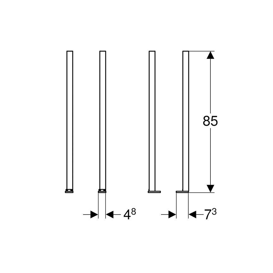 Geberit 111.848.00.1 - Σετ επέκτασης ποδιών Duofix, 2 τεμ.