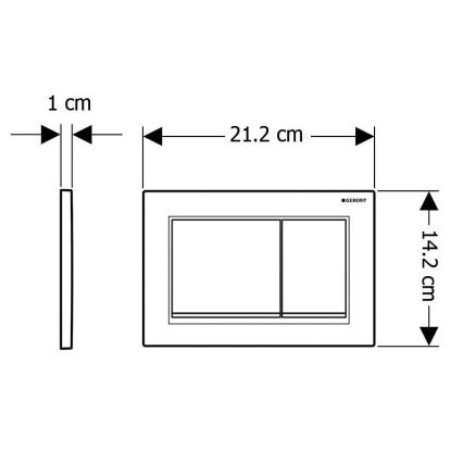 Geberit 115.080.KM.1 - Πλήκτρο καζανακιού Omega30 21,2x14,2 cm μαύρο/γυαλισμένο χρώμιο