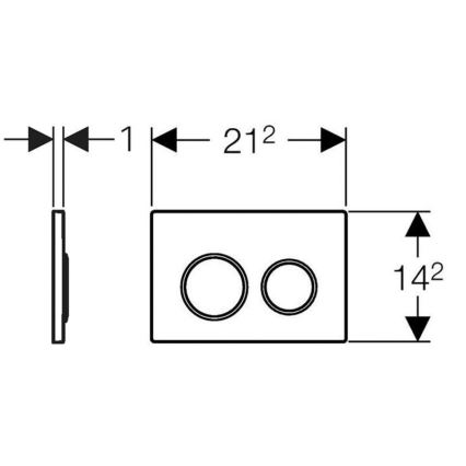 Geberit 115.085.KM.1 - Πλακέτα ενεργοποίησης Omega20 21,2x14,2 cm μαύρο/γυαλιστερό χρώμιο