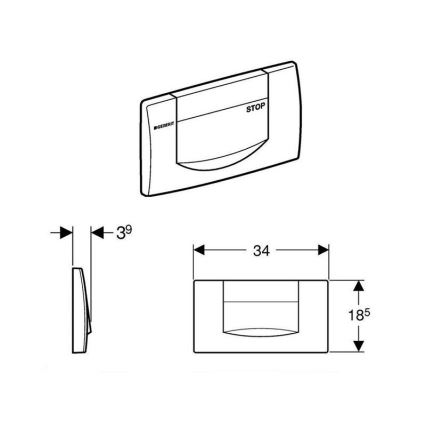 Geberit 115.222.11.1 - Πλήκτρο έκπλυσης 200F 34x18,5 αλπικό λευκό