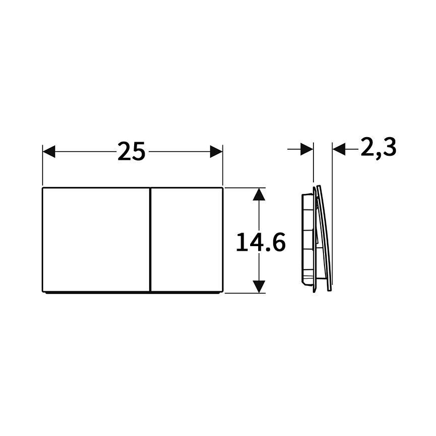 Geberit 115.622.JT.1 - Πλακέτα ενεργοποίησης Sigma70 25x14,6 cm ματ λευκή