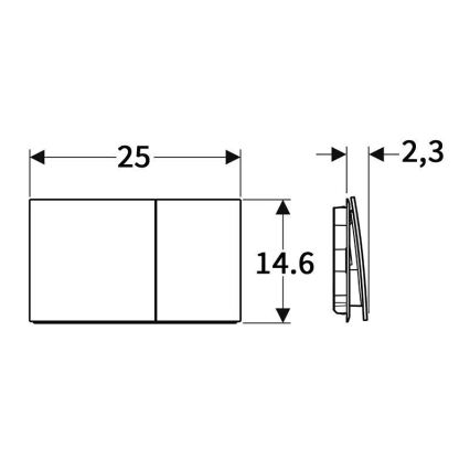 Geberit 115.622.QD.1 - Πλήκτρο ξεπλύματος Sigma70 25x14,6 εκ. μαύρο χρώμιο