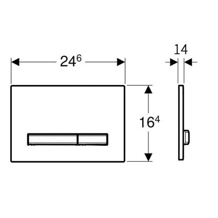 Geberit 115.672.QF.2 - Πλήκτρο έκπλυσης Sigma50 24,6x16,4 cm από βουρτσισμένο ορείχαλκο
