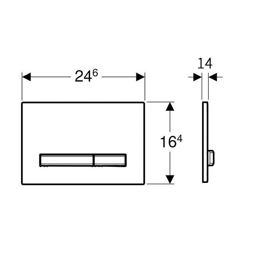 Geberit 115.672.QF.2 - Πλήκτρο έκπλυσης Sigma50 24,6x16,4 cm από βουρτσισμένο ορείχαλκο