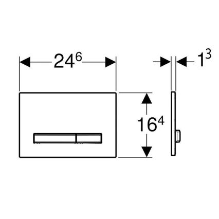 Geberit 115.788.11.2 - Πλακέτα ενεργοποίησης Sigma50 24,6x16,4 cm λευκό/ματ χρώμιο