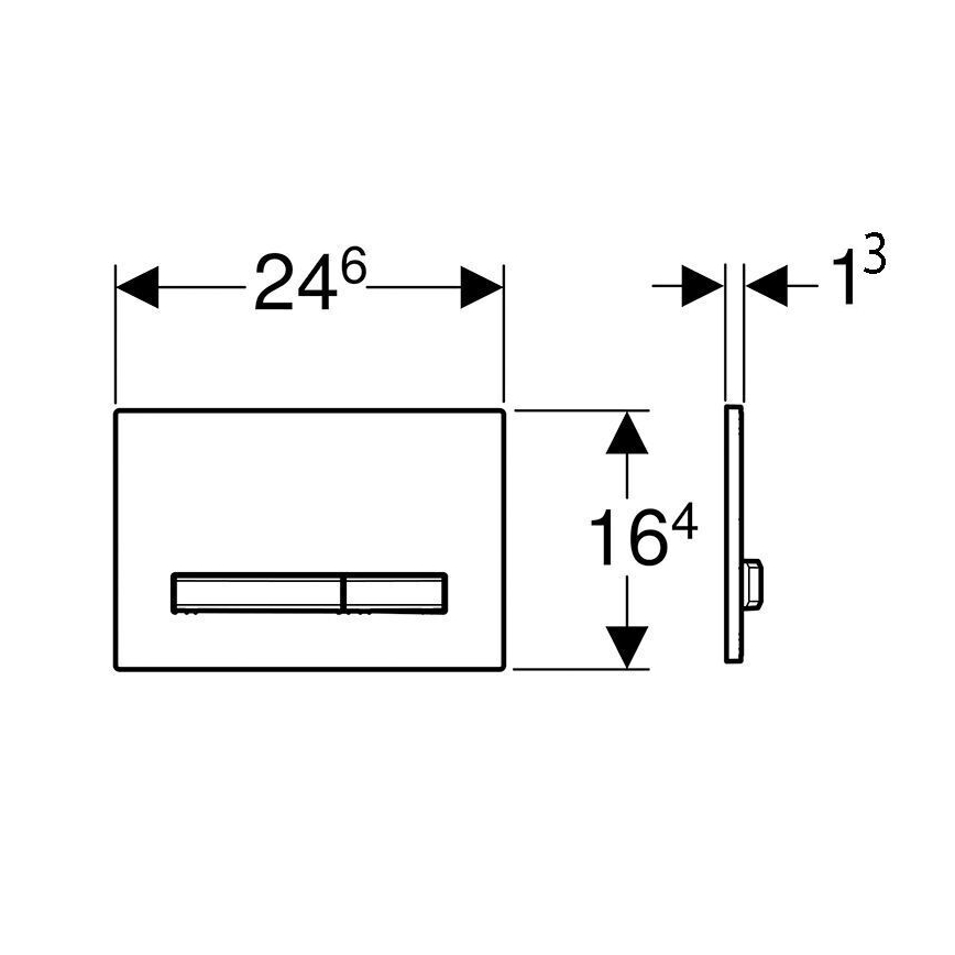 Geberit 115.788.11.2 - Πλακέτα ενεργοποίησης Sigma50 24,6x16,4 cm λευκό/ματ χρώμιο