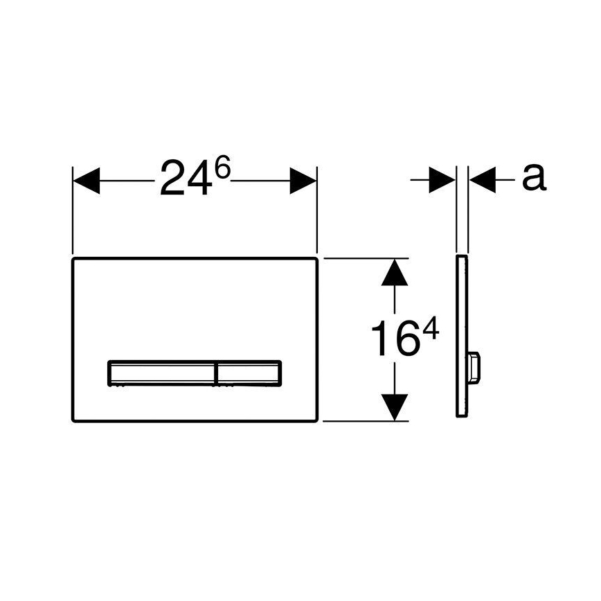 Geberit 115.788.JM.2 - Πλακέτα ενεργοποίησης Sigma50 24,6x16,4 cm σχιστόλιθος/ματ χρώμιο