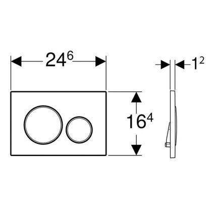 Geberit 115.882.JT.1 - Πλακέτα ενεργοποίησης Sigma20 24,6x16,4 cm λευκό/γυαλιστερό χρώμιο