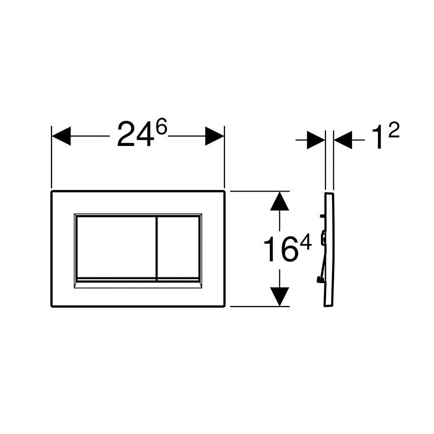 Geberit 115.883.JQ.1 - Πλακέτα ενεργοποίησης Sigma30 24,6x16,4 cm ματ χρώμιο/γυαλιστερό χρώμιο