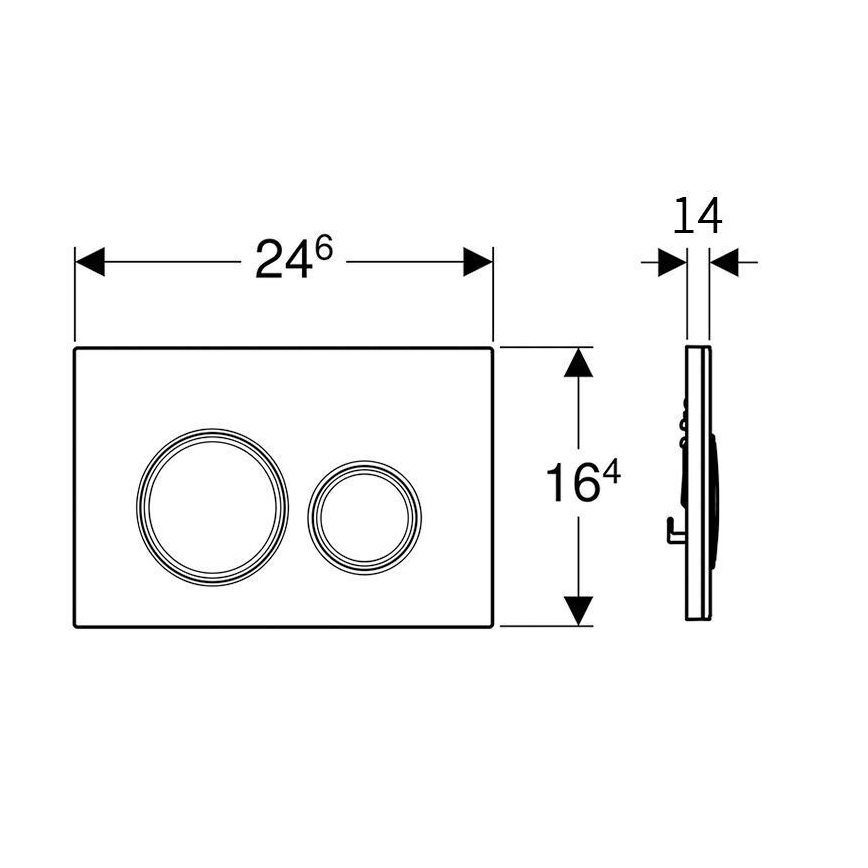 Geberit 115.884.SI.1 - Πλακέτα ενεργοποίησης Sigma50 24,6x16,4 cm λευκό/γυαλιστερό χρώμιο