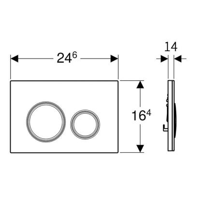 Geberit 115.884.SJ.1 - Πλήκτρο έκπλυσης Sigma50 24,6x16,4 εκ. μαύρο/γυαλιστερό χρώμιο