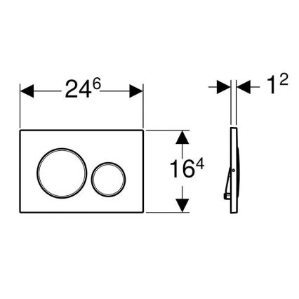 Geberit 115.889.SN.1 - Πλήκτρο εκκένωσης Sigma20 24,6x16,4 cm ανοξείδωτο ατσάλι