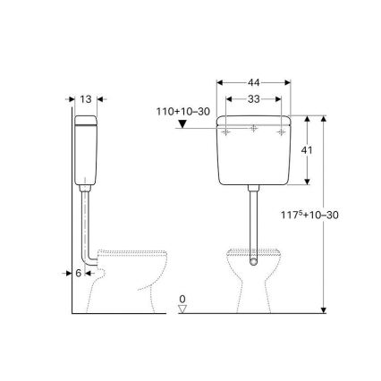 Geberit 127.005.11.1 - Καζανάκι AP127 6/9 l αλπικό λευκό