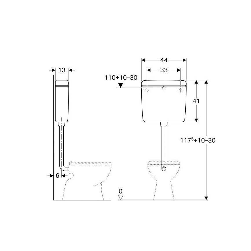 Geberit 127.005.11.1 - Καζανάκι AP127 6/9 l αλπικό λευκό