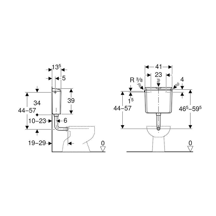 Geberit 136.610.11.1 - Δοχείο έκπλυσης AP110 6/9 l αλπικό λευκό