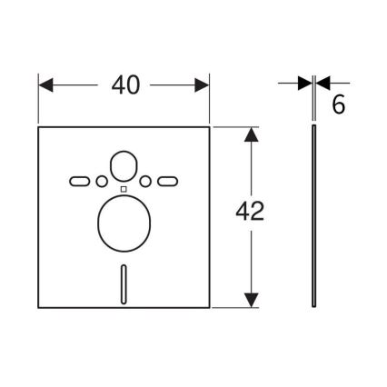 Geberit 156.050.00.1 - Μονωτικό υπόστρωμα για επιτοίχιες λεκάνες WC και μπιντέ 40 x 42 εκ., λευκό