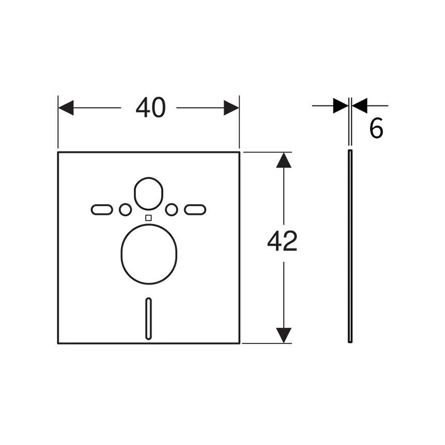 Geberit 156.050.00.1 - Μονωτικό υπόστρωμα για επιτοίχιες λεκάνες WC και μπιντέ 40 x 42 εκ., λευκό