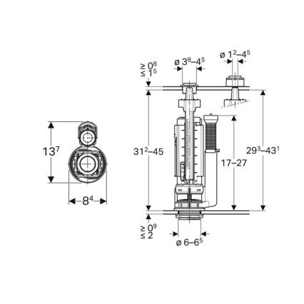 Geberit 282.050.21.2 - Βαλβίδα έκπλυσης Τύπος 290