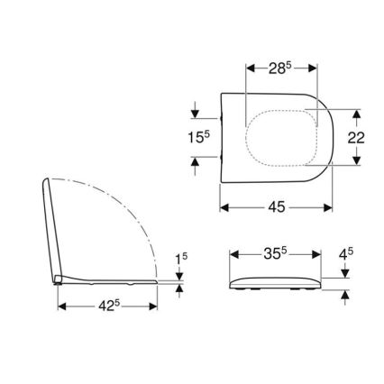 Geberit 500.235.01.1 - Κάθισμα WC Smyle duroplast/λευκό