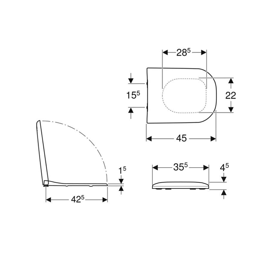 Geberit 500.235.01.1 - Κάθισμα WC Smyle duroplast/λευκό
