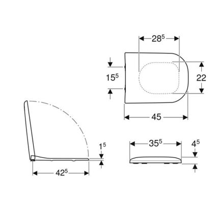 Geberit 500.236.01.1 - Κάθισμα τουαλέτας Smyle SoftClose από Duroplast/λευκό