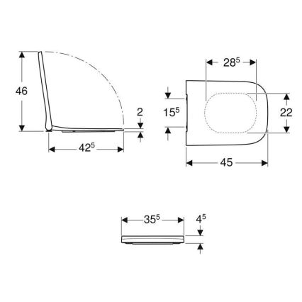 Geberit 500.238.01.1 - Κάθισμα τουαλέτας Smyle Square duroplast/λευκό