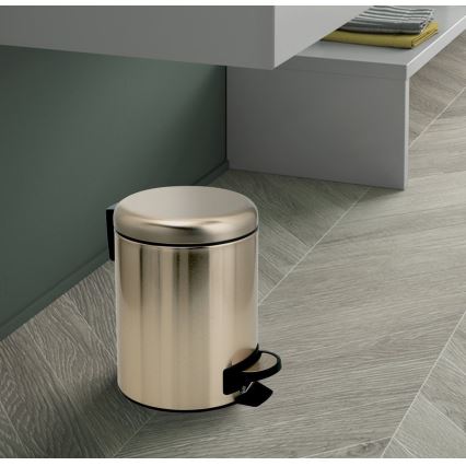 Gedy - Κάδος απορριμμάτων POTTY 3 l με μαλακό κλείσιμο, ματ χρυσό